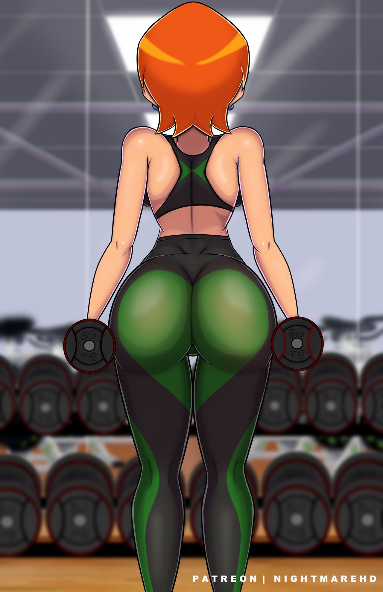 Gwen At Gym Nightmarehdraw 07