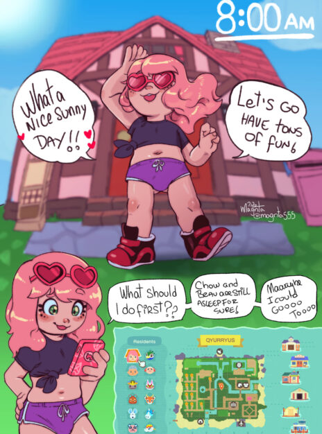Animal Crossing.. Busy Day Magnta 01